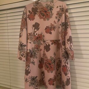 Knee length floral cardigan